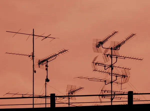 Италия Эмилия Романья Равенна Телевизионные Антенны Крыше Европа — стоковое фото