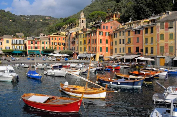 Itália Itália Ligúria Riviera Levante Portofino Porto Barco Europa — Fotografia de Stock