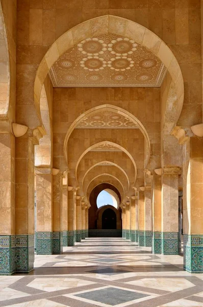 Casablanca Centro Città Moschea Nel Centro Della Città Moschea Hassan — Foto Stock