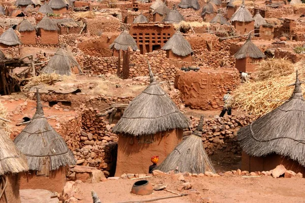Centro Del Piccolo Villaggio Indelou Dogonland Mali Africa — Foto Stock