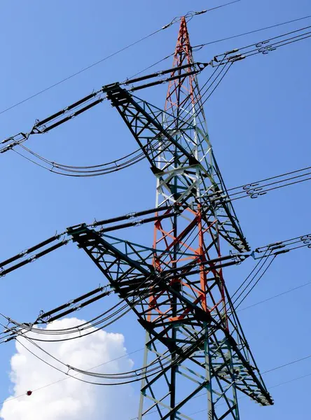 Pilones Potencia Líneas Eléctricas —  Fotos de Stock