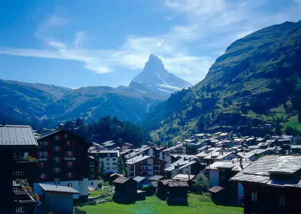 Vista Sobre Zermatt Para Matterhorn Suíça Wallis — Fotografia de Stock