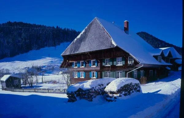 Mhlhausenu Enz Vinice Sněhem Enzschleife Strmý Svah Zimní Krajina Sněhem — Stock fotografie