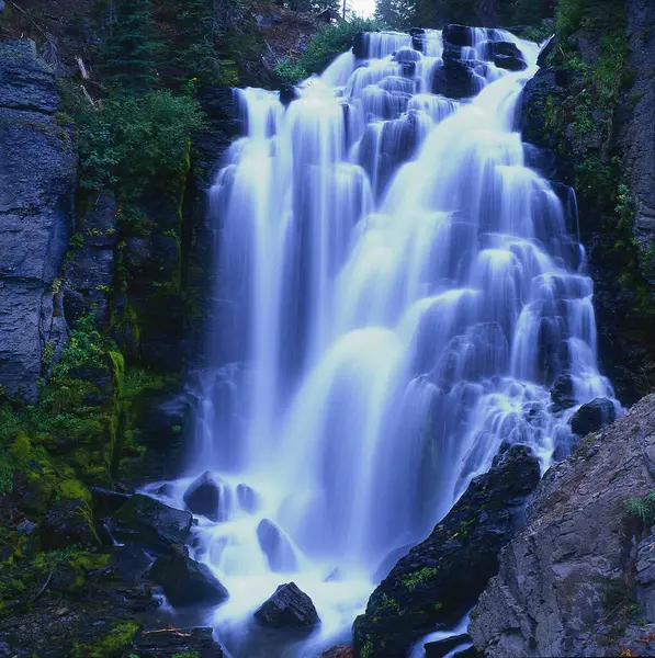 King Creek Waterfall Lassen Volcanic National Park California Usa North — 图库照片