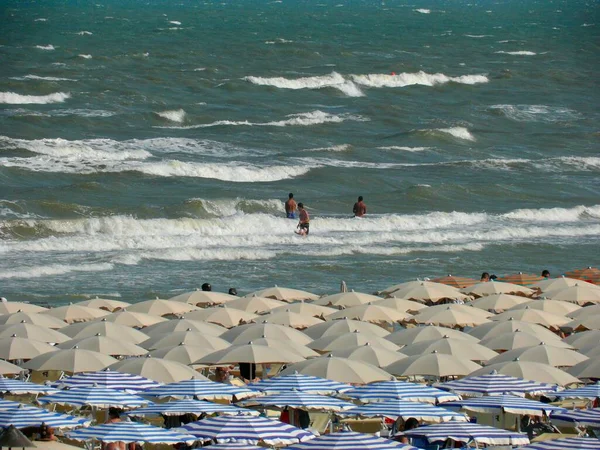 Италия Мбаппе Романья Адриатическое Море Рядом Милано Мариттима Песчаный Пляж — стоковое фото