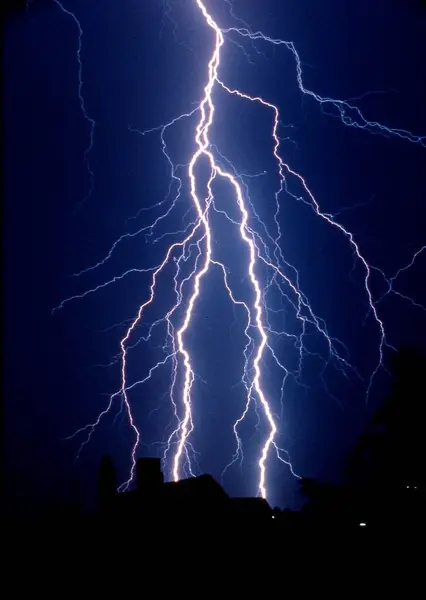 Lightning Night Sky Thunderstorm — Stock Photo, Image