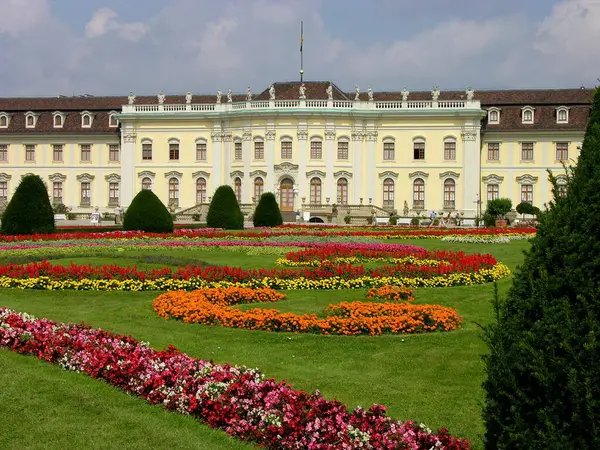 Pałac Ludwigsburg Kwitnący Barokowy — Zdjęcie stockowe