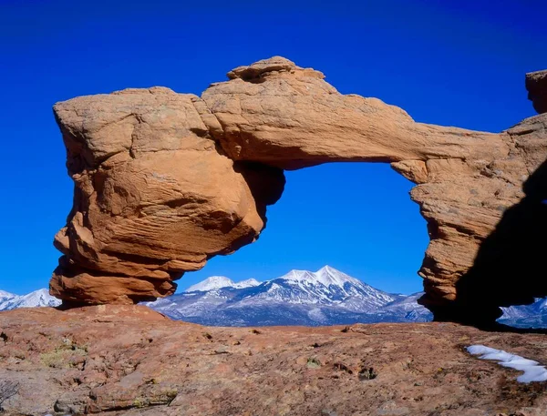Tukuhnikivats Arch Sal Mountains Moab Utah Usa North America — Foto de Stock