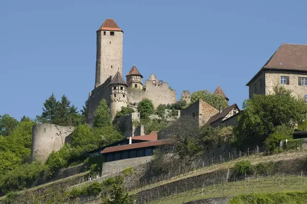 Schloss Hornberg Gtzenburg Bei Neckarzimmern Neckar — Stockfoto