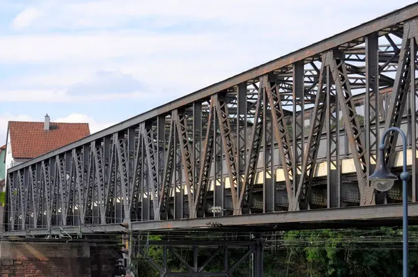 Mhlacker Ponte Acciaio Traversata Ferroviaria — Foto Stock