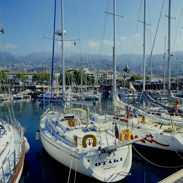 Θέα Από Μαρίνα Του Funchal Madeira Πορτογαλία Ευρώπη — Φωτογραφία Αρχείου