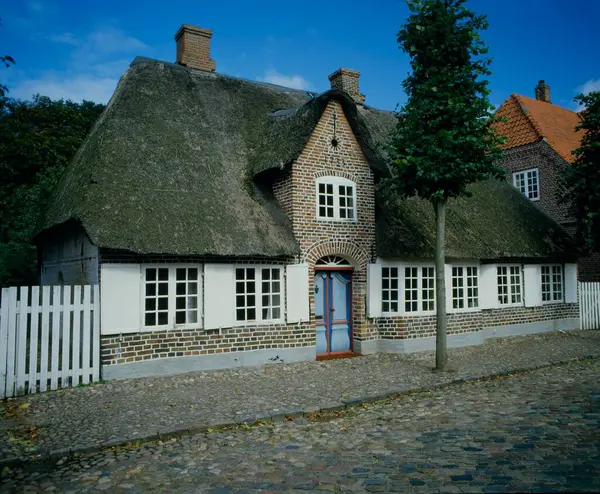 House Thatched Roof Hgeltnden Denmark — Stock Photo, Image