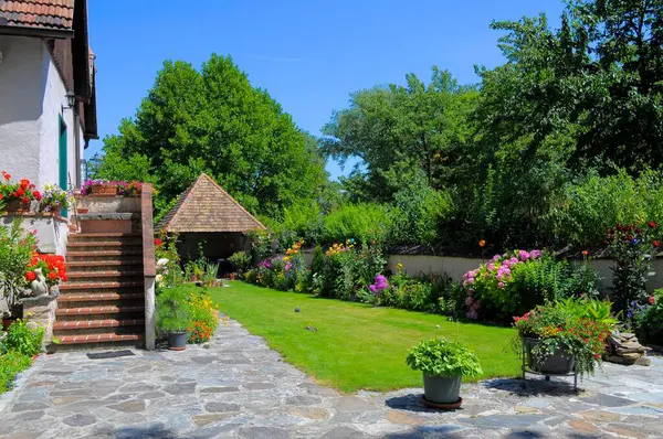 Cottage Garden Wachau Garden Gate Perennial Garden — Stock Photo, Image