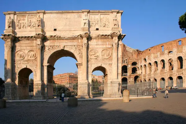 Arco Costantino Arc Triomphe Arc Triomphe Colisée Colisée Colisée Rom — Photo