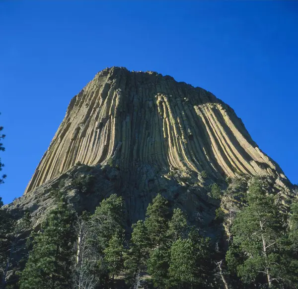 Usa Devils Tower Nat Mon Lava Outflow Exposed Erosion North — Stock Photo, Image