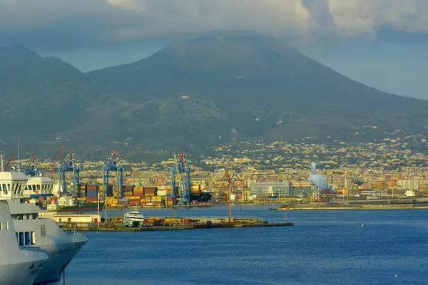 Vesuvius Italien Italien Neapel Neapel Tirreniens Hamn Färja Europa — Stockfoto