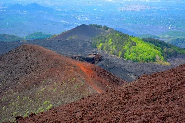 Italy Italia Sicily Etna Area Volcanic Ash Rock Crater Landscape — Stock Photo, Image