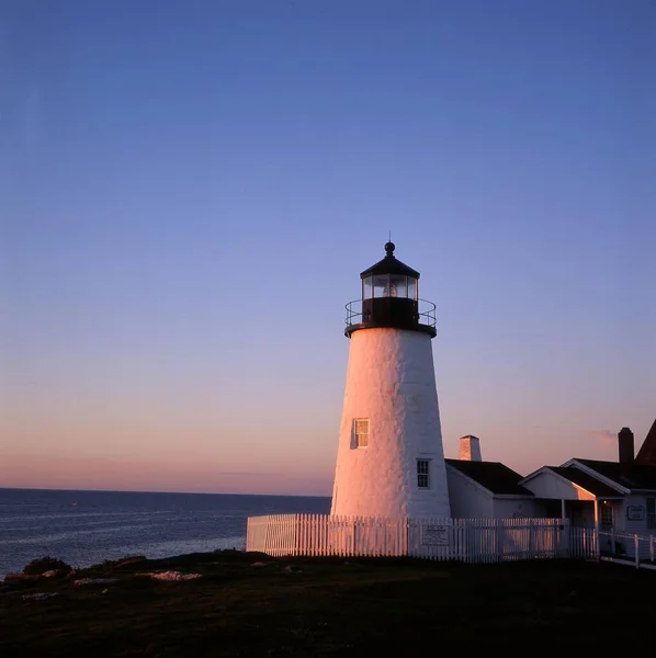 Nascer Sol Pemaquid Light 1827 Península Pemaquid Maine Eua América — Fotografia de Stock