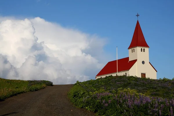 Igreja Vik Islândia Europa — Fotografia de Stock