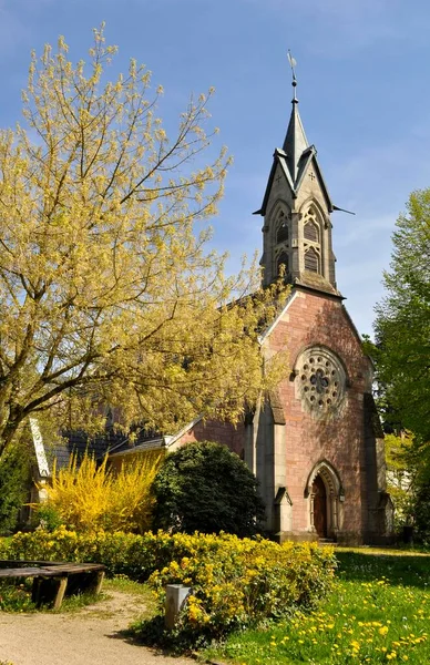 Kuzey Kara Orman Baden Baden Lichtentaler Allee Johannis Kilisesi Almanya — Stok fotoğraf
