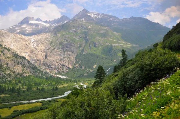 Zwitserland Rhône Oorsprong Uit Gletsjer Zwitserland Europa — Stockfoto