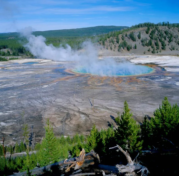 Usa Yellowstone Unteres Geser Becken Grand Prismatic Spring North America — Stock Photo, Image