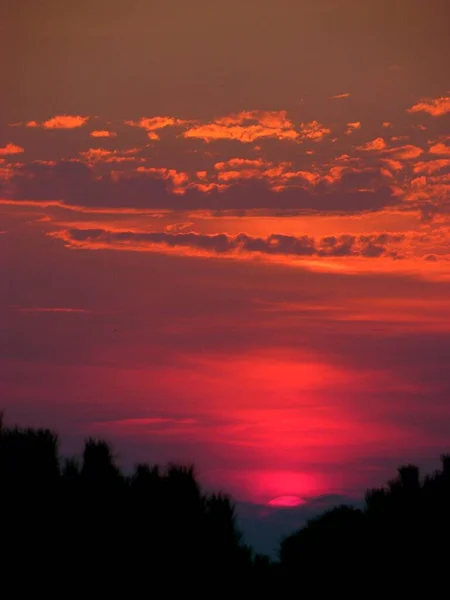 Céu Nublado Noite Pôr Sol — Fotografia de Stock