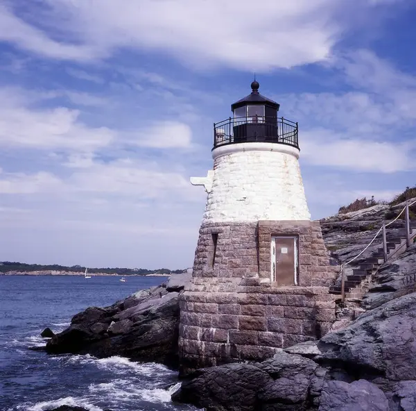 Narragansett Bay Castle Hill Light 1890 Newport Rhode Island Usa — Foto Stock