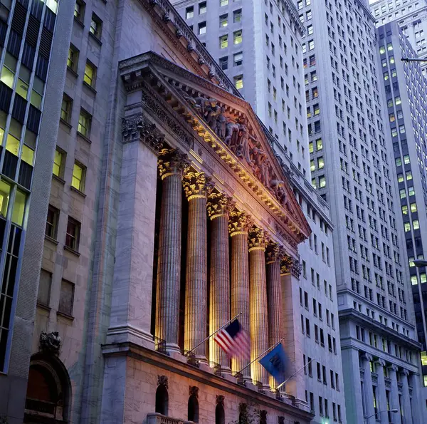 Wall Street Borsa Valori New York Stati Uniti America Nord — Foto Stock