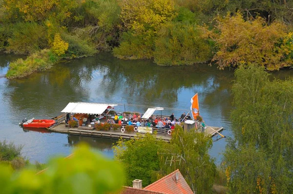 Bavyera Franconia Franconian Bölgesi Eschendorf Altmain Ana Nehir Tekne Gezisi — Stok fotoğraf