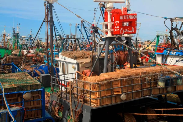 Αλιευτικό Σκάφος Στο Λιμάνι Της Essaouira Μαρόκο — Φωτογραφία Αρχείου