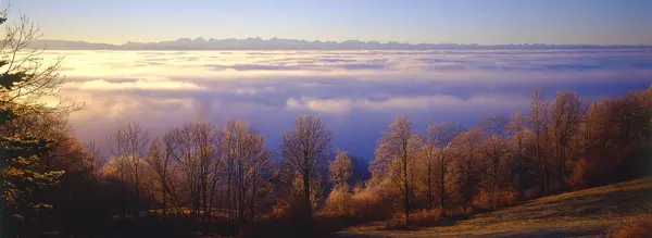 Nascer Sol Buchmatt Bernese Oberland Paisagem Outono — Fotografia de Stock