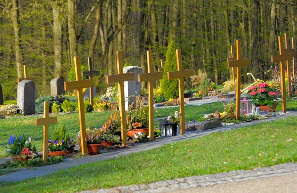 Gräber Auf Dem Maulbronner Waldfriedhof Urnengräber — Stockfoto