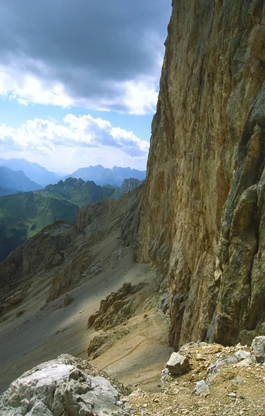 Marmolada Déli Oldalán Piccolo Vernel Kilátás Nyugatra Dolomitok Olaszország Hegyek — Stock Fotó