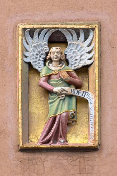 Relief Angel Town House Nuremberg Middle Franconia Bavaria Germany Europe — Stock Photo, Image
