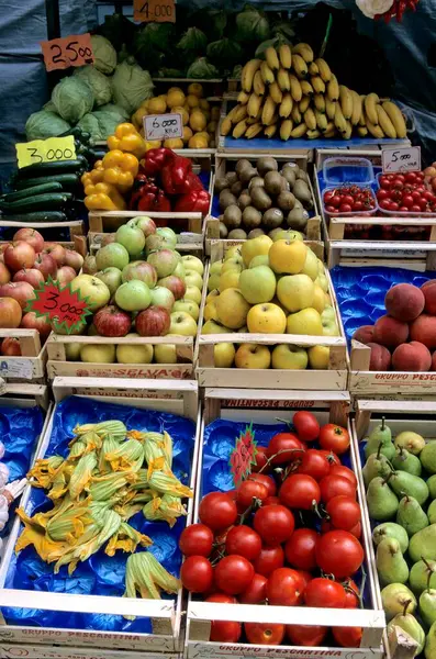 Puesto Frutas Puesto Verduras Bolzano Tirol Del Sur Italia Europa — Foto de Stock