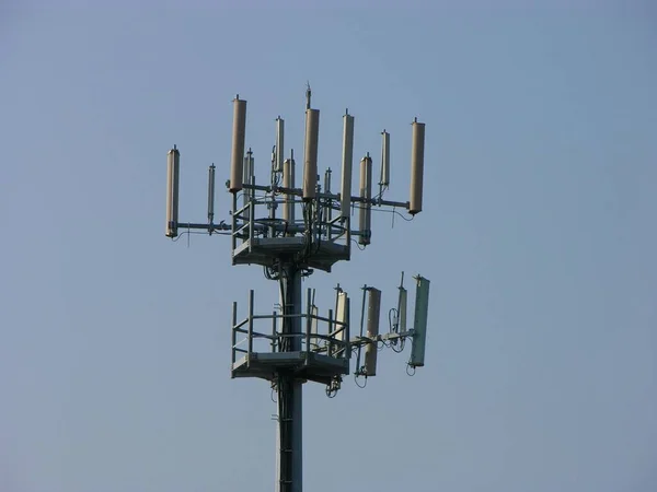Antennes Radio Électrosmog Mât Téléphone Portable — Photo