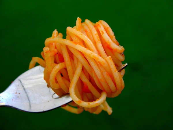 Espaguete Com Molho Tomate — Fotografia de Stock