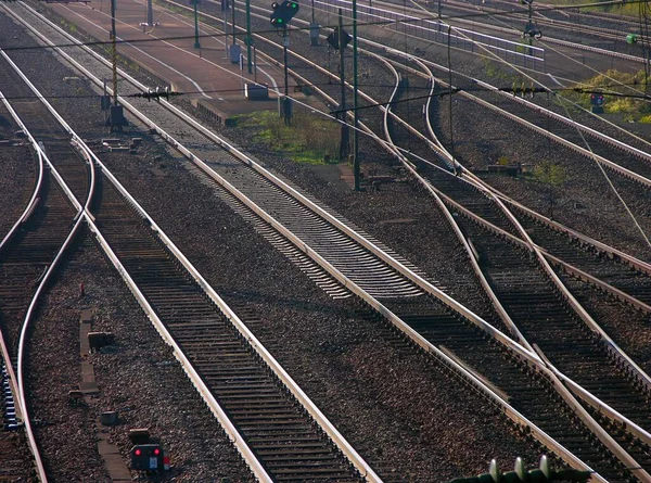 Järnvägsspår Punkter Vid Mhlacker Station Baden Wrttemberg Tyskland — Stockfoto