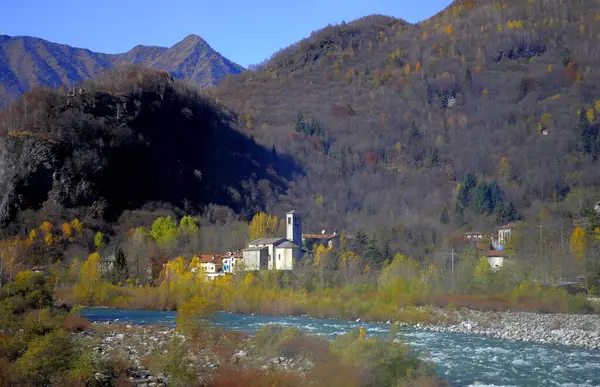 Włochy Sesia Dolina Koło Varallo Sesią Rzeka Piemont — Zdjęcie stockowe
