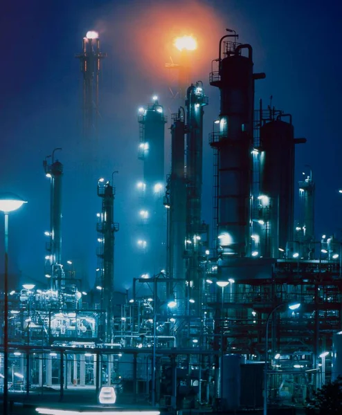 Petrol Rafinerisi Ham Petrol Mineral Yağı Boru Hattı Petrol Rafinerisi — Stok fotoğraf