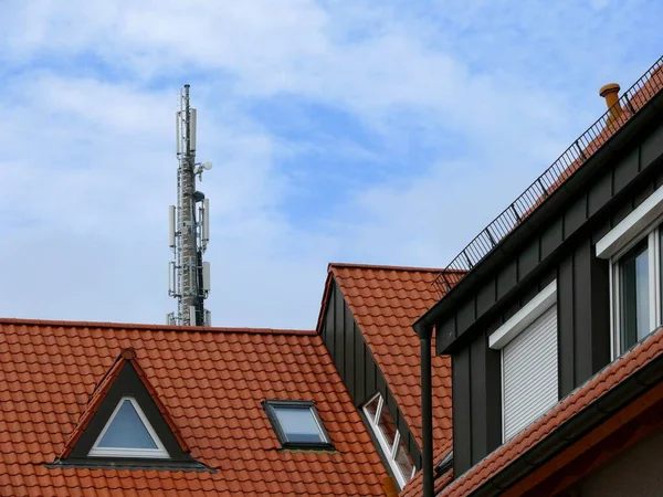 Mobiele Mast Woonwijk Bad Rappenau — Stockfoto