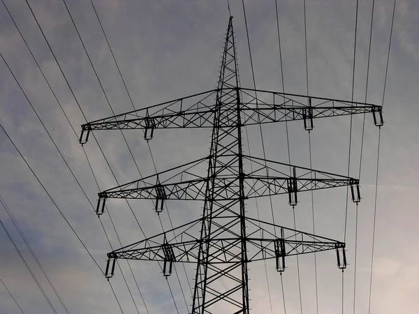 High voltage pylons, overhead line