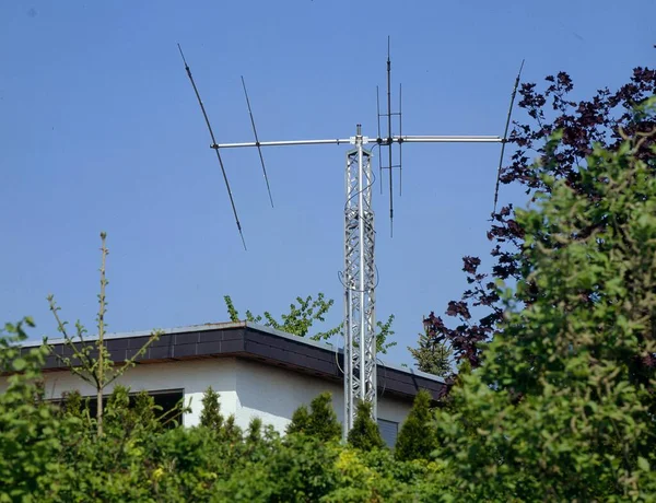 Antennes Radio Disposition Des Antennes Système Radiocommunication Analogique Numérique Smog — Photo
