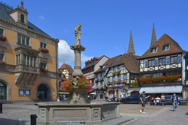 France Alsace Obernai City Centre Old Town Market Place Obernai — Stock Photo, Image