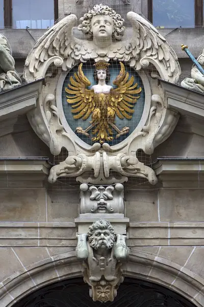 Large Nuremberg Coat Arms City Hall Nuremberg Middle Franconia Bavaria — Stock Photo, Image