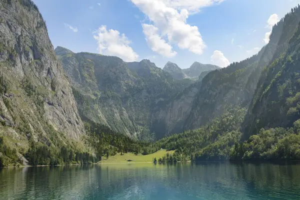 Obersee Mountain Lake Mountain Landscape Salet Knigssee Berchtesgaden National Park — 图库照片