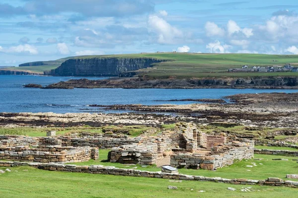 定居点的遗址来自11世纪的一座修道院 伯塞岛 奥克尼群岛 苏格兰 大不列颠 — 图库照片