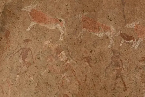 Rock Paintings Tsisab Gorge Brandberg Erongo Region Namibia Africa — Stock Photo, Image