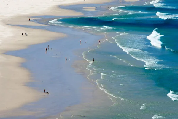 Широкий Песчаный Пляж Волнами Noordhoek Пляж Кейптаун Западная Капская Провинция — стоковое фото